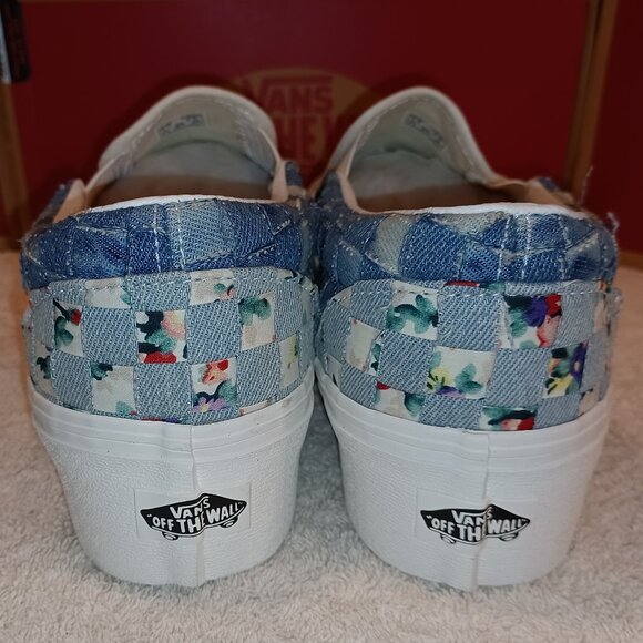 Vans Men's 3.5/Women's 5 Slip On Stacked Woven Floral Platform Shoes VN0A7Q5BB12 - Picture 8 of 12